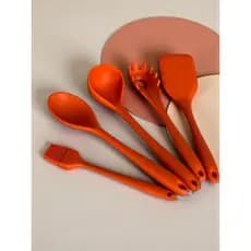 Kit colheres de silicone LARANJA 5 peças OIKOS