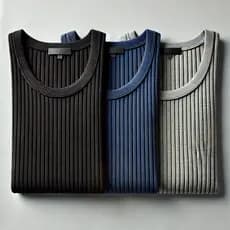 KIT 3 Regatas Masculinas Caneladas Camiseta Estilo Americana Básica Justa ao corpo