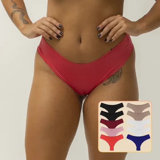 Kit 3 Calcinha Tanga Sem Costura Corte a Laser Conforto Adulto Feminina