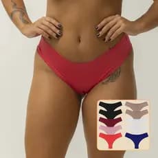 Kit 3 Calcinha Tanga Sem Costura Corte a Laser Conforto Adulto Feminina