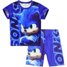 Hedgehog Sonic Impressão Digital Crianças Loungewear de Manga Curta Terno 826