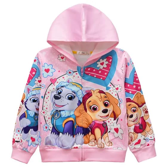 Wang Team Cartoon Médio Grande Crianças Jaqueta com Capuz com Zíper Moletom 36180
