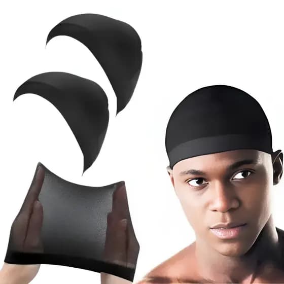 2 e 4 Toucas De Pressão Wave Cap Cabelo Afro Ondas 360 Waves touca nero touca para tranças.