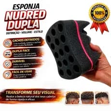 01 Bucha De Cabelo Nudred  Esponja Dread Turbo Dupla.