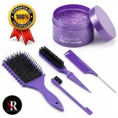 Kit Escovas Fitagem Cachos + Kit Baby Hair Escovinha e Gel Profissional AntiFrizz Definição Perfeita
