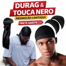 Kit Durag + 2 Wig Cap Touca De Nero durag preta
