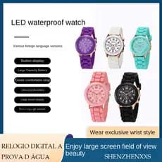 Relógio De Pulso Digital Unissex À Prova D'água Quartz Watch Silicone Women's Unisex Watches Wrist Watch Relógios De Moda Unisexo Feminino