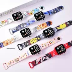 Led Kids Smart Watch Cartoon Impressão De Desenhos Animados À Prova D'água Relógio Eletrônico Digital Quadrado D'água