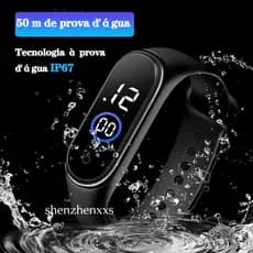 A prova água Relógio m4 digital led Esportivo infantil feminino masculino Unissex