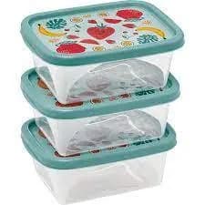 Kit com 3 Potes Papinha ou Frutinha Organizadores para Cozinha / Bebê Plástico estampado