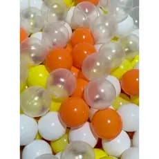 100 Unid Bolinhas de Piscina Amarelo, Laranja, Branco e Transparente, Brinquedo, Infantil, Decoração.