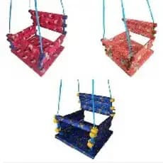 Balanço de Madeira Forrado Infantil, Com Corda, resistente, Suporta até 31 kg, Coloridos