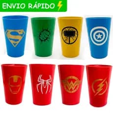 Kit C/ 10 Copo Personalizado Herois Vingadores Aniversário