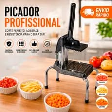 Cortador Picador De Legumes E Frutas Reforçado Aluminío Fundido Profissional Preto Perereca Cabrita
