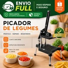 Picador Cortador De Legumes E Frutas Reforçado Nylon Profissional Preto Cabrita Perereca
