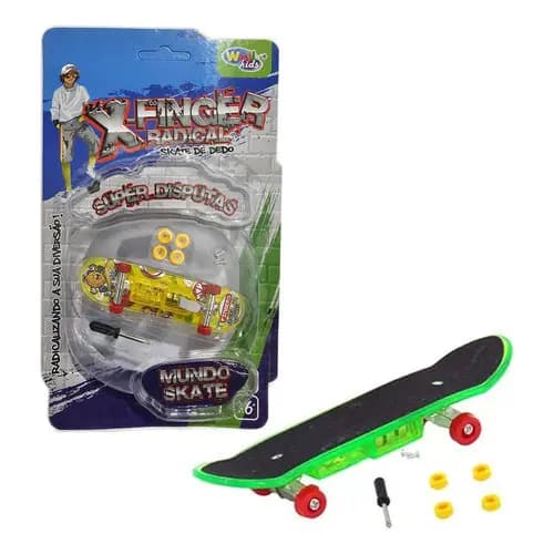 Kit Skate De Dedo Radical X-finger C/ Luz E Acessórios Coleção !