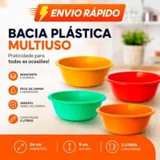 Bacia 2 Litros Plástica Multiuso Cozinha Saladeira Lavanderia – Envio Rápido