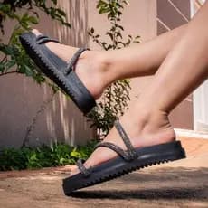 Papete Feminina Birken com Brilho – Sandália Confortável para Mulher | Envio Imediato