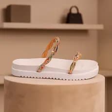 Papete Feminina Estilo Birken com Strass – Leveza e Estilo para o Seu Look Envio Imediato