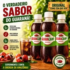 Guarana natural Guaracamp em garrafinha de 200ml kit 24 unidades