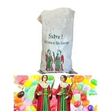 Kit 100 Sacos de Plástico com desenho Cosme e Damião 16X24cm