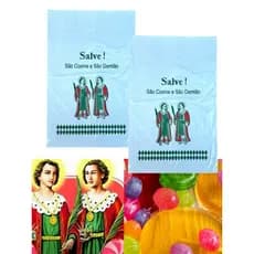 Kit 300 Sacos Plástico com desenho Cosme e Damião 16X24cm