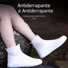 Capa de Chuva para Sapato Silicone Impermeável Antiderrapante Reutilizável Cor Sortida