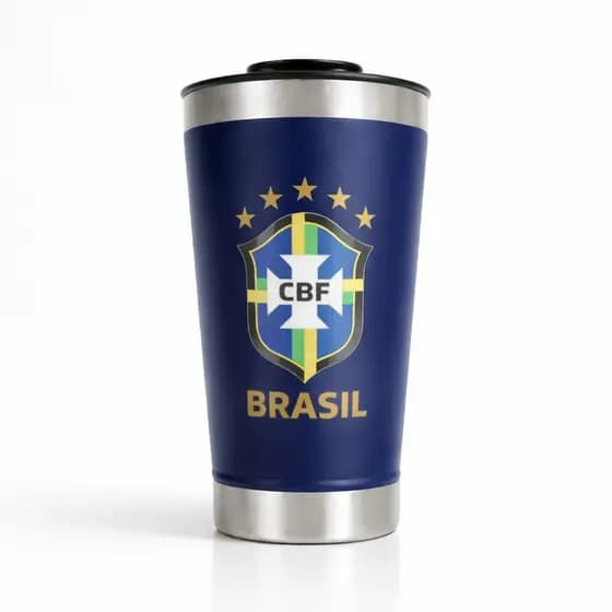 Copo Térmico 473 Ml Inox para Cerveja com Tampa e Abridor
