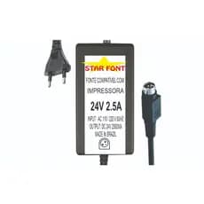 Fonte DC 24V 2.5A Para Impressora Termica Daruma