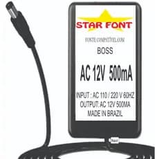 Fonte AC 12V 500mA Para Pedal Boss BRA-120
