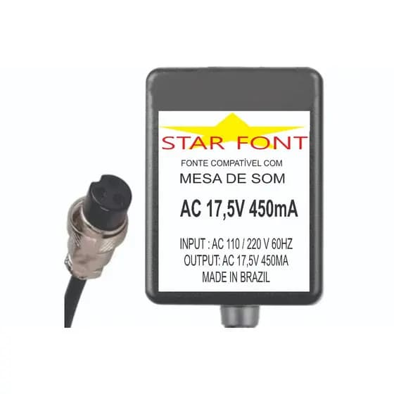 Fonte AC 17,5V 0.45A Para Mesa De Som Mixer PHOENIX PH-CT-60S