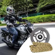 Kit relacao titan CG 160 Fan CG 160 Titan CG 160 Mix Cg 160 Start coroa pinhao corrente gold dourada