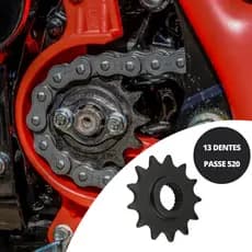Pinhão peão pião transmissão 13 dentes passe 520 fazer fz 250 tenere 250 lander 250 xtz Yamaha