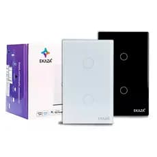 Interruptor Inteligente Wifi 2 Botões Touch Smart Ekaza Alexa e Google