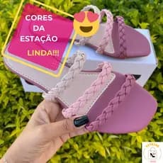 Sandália Feminina Rasteirinha  VITRINE 3 Tiras