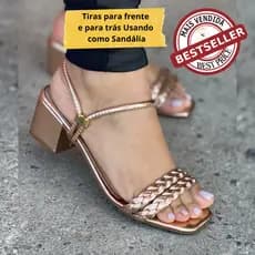 Sandalia Feminina Bloco Salto Medio Grosso VITRINE