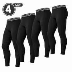 Kit Com 4 Calça Térmica Segunda Pele Esportivo Masculino Microfibra PitMonster