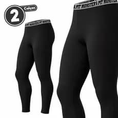KIT 2 Calça Térmica Segunda Esportivo Masculino Pele Proteção UV50 + Microfibra PitMonster
