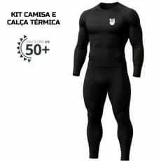 Kit 2 peças camiseta térmica de manga longa e calça respiráveis para treino de fitness na academia.