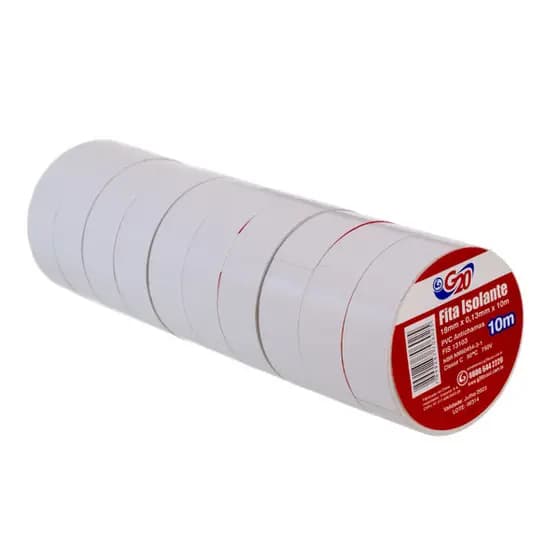 Kit 10 Fita Isolante Uso Geral Branco G20 10 metros