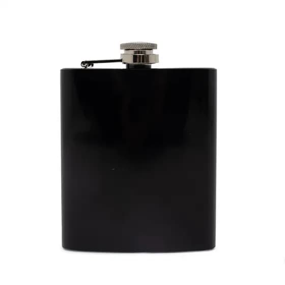 Cantil Whisky Garrafinha inox Bolso 210ml Presente Pai Cantil Preto