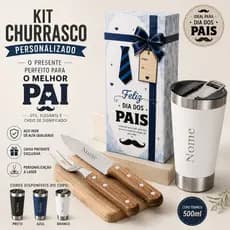 Kit Churrasco e Copo Térmico Com Caixa de Presente Dia Dos Pais Kit Presente Cerveja Abridor