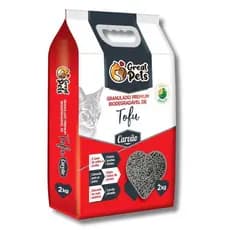 Granulado Higiênico Great Pets Biodegradável Tofu Carvão 2Kg