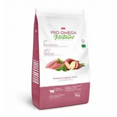 Ração Pro Omega Natural Gatos Adultos 1Kg Super Premium Frango e Batata Doce