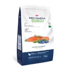 Raçao Pro Omega Natural Gatos Castrados 7,5kg Super Premium Salmão e Blueberry