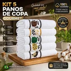 Kit Pano De Copa Jacquard Premium 100% Algodão 45x65cm Cozinha Desenhos Na Barra