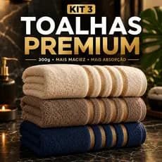 Kit 3 Toalha de Banho Banhão Luxo Imperial Gold 100% Algodão