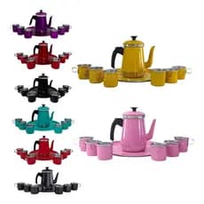 Jogo Bule Com 6 Canecas - Xícaras Cafe Chá - retro Mariquinha