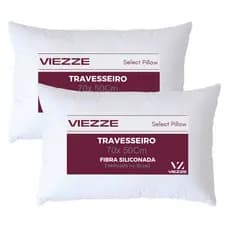 Kit 02 Travesseiro Regulável Super Macio Luxo Toque de Pluma 70x50cm com Ziper