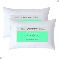 Kit 2 Travesseiros Confort Plus Descanso Antiacaro 70x50cm Toque Macio